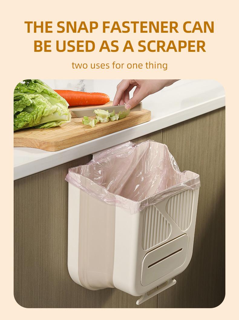 Foldable Kitchen Narrow Trash Can – Hanging Garbage Organizer, 1 Count Kitchen Bin, Space-Saving Household Items & Kitchen Accessory for Home
