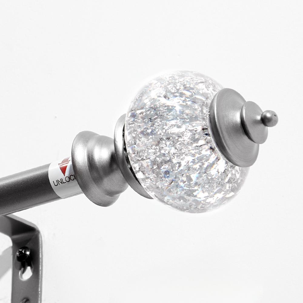 Deconovo Adjustable Heavy Duty Curtain Rod - Telescopic for Bedroom/Living Room, Easy Install (3/4" Steel, Brackets & Finials, Grommet/Tab)