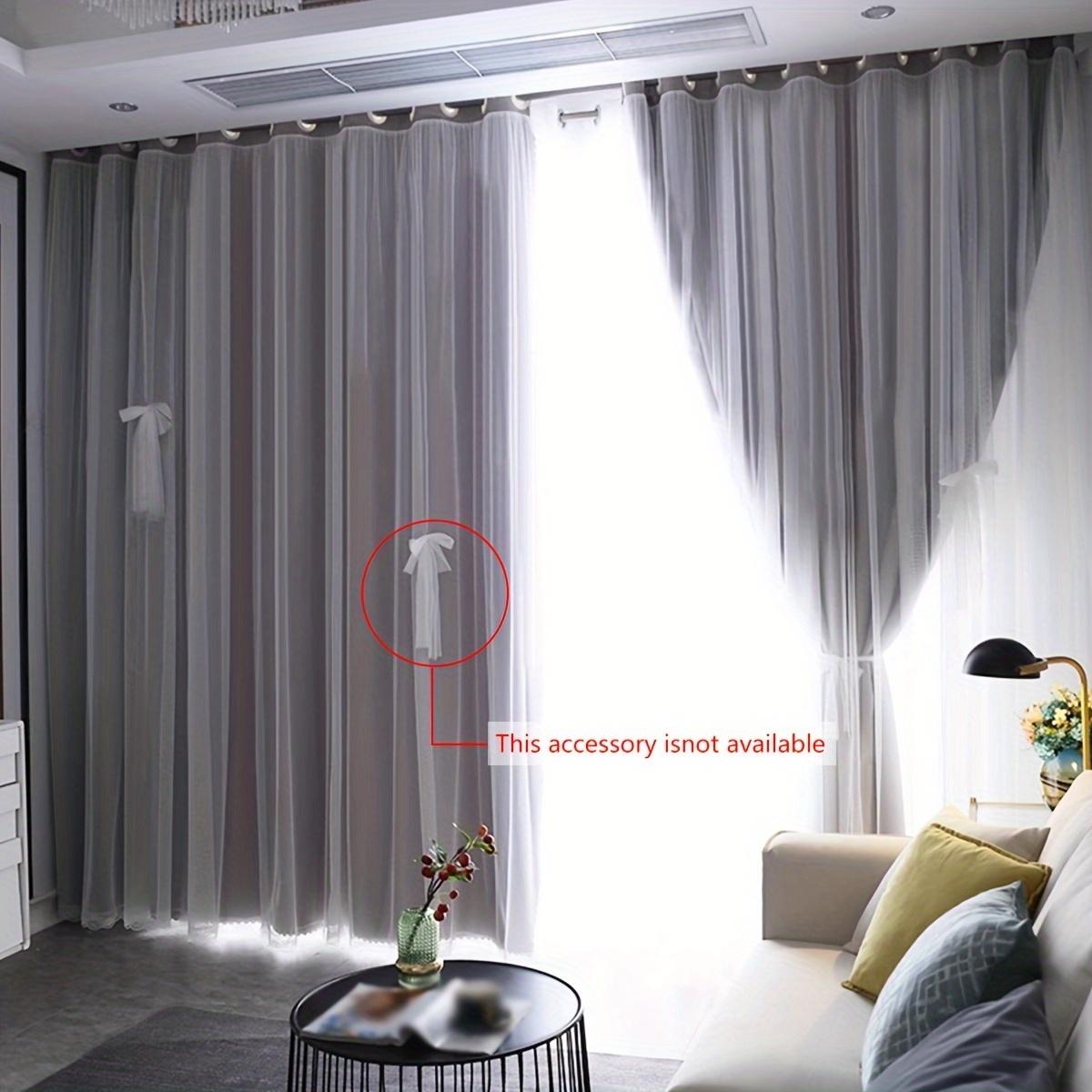 2panels Double Layer Blackout Curtain, Pure Color Two-Piece Design, Top Ring Installation, Ideal for Bedroom, Living Room, Party Decor