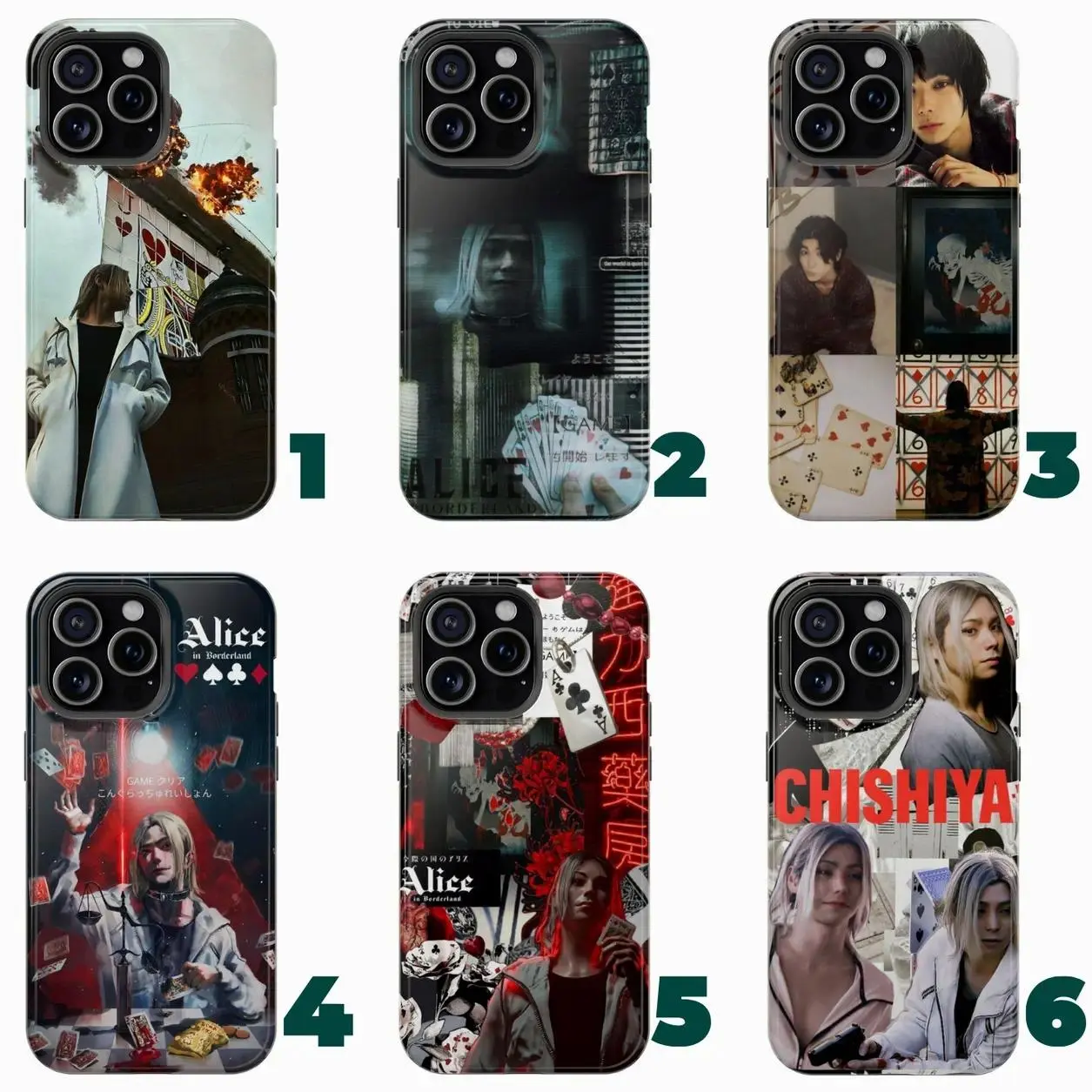 6 styles Shuntaro Chishiya Alice in Borderland Phone Case, Murakami Nijiro Netflix Anime Aesthetic Villain Hero Suitable for iPhone 17-11 Pro Max/Plus and  Samsung Galaxy S23-25