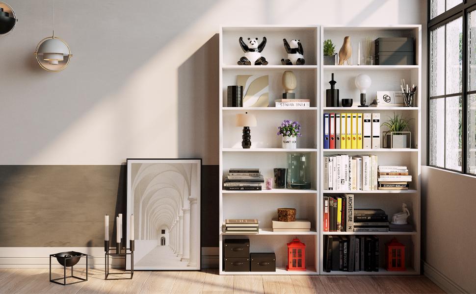 IRONCK Bookshelves and Bookcases Floor Standing 6 Tiers Display Storage Shelves 70 in Tall Bookcase Home Decor Furniture for Home Office, Living Room, Bed Room