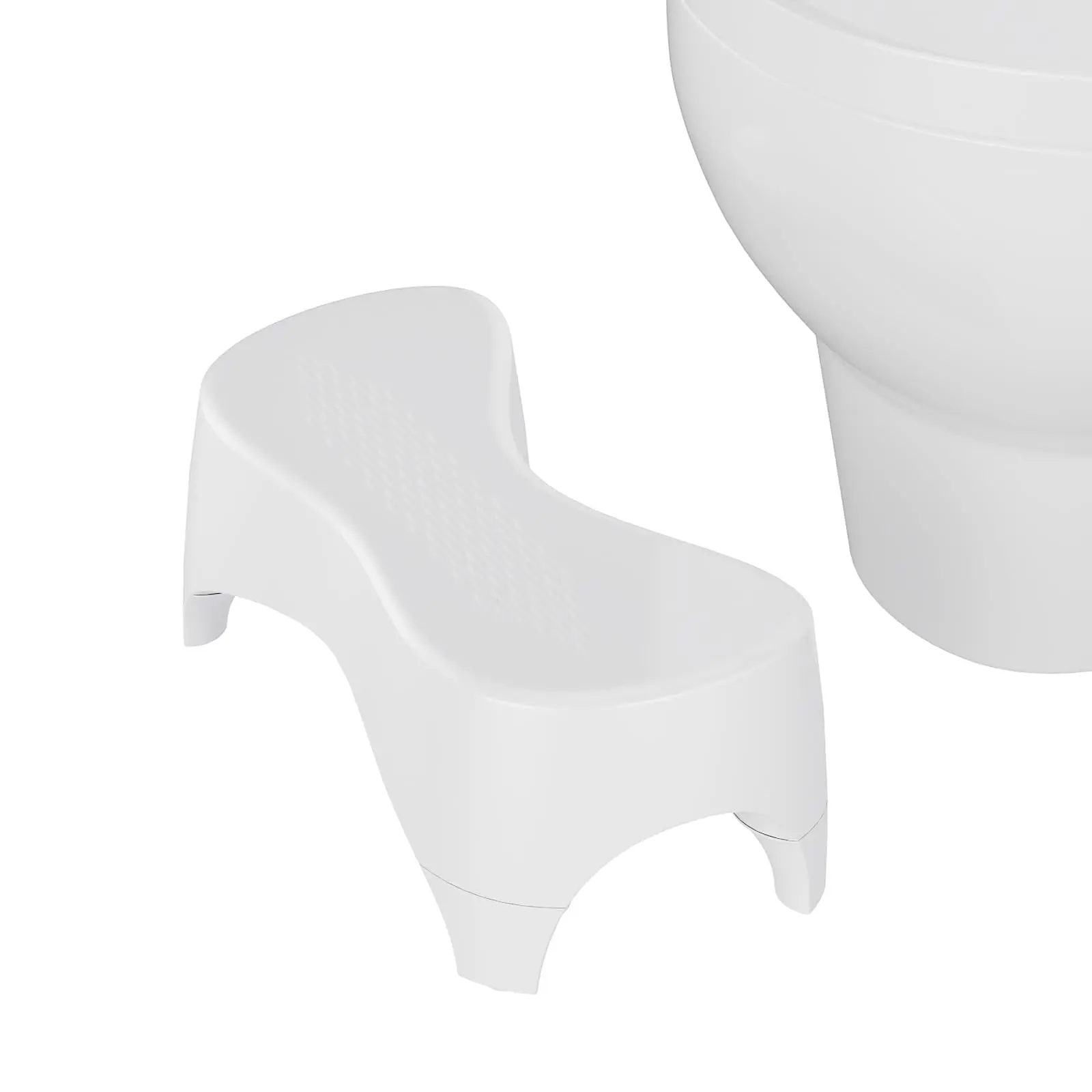 Toilet Step Stool for Adults and Kids with Non-Slip Design, White and Bamboo Finish, Durable and Comfortable Potty Stool for Toilet Assistance and Bathroom Use
