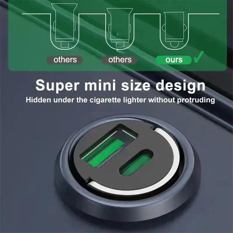 Ultra Slim Invisible Car USB Charger, full vehicle compatible, low temp stable output, firm anti-loose plug, suitable for long distance drivers, universal in-car power charging tool-YY0