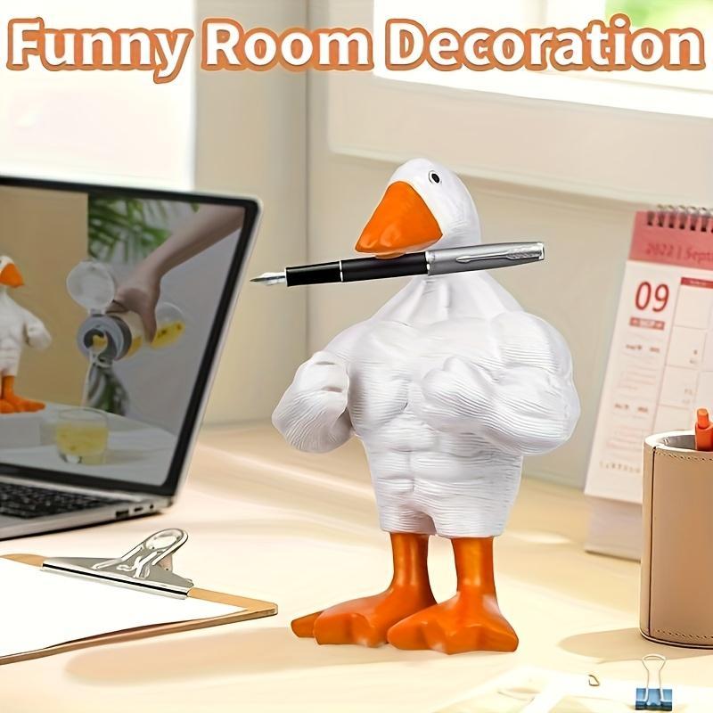 1 3D printed magnetic muscle duck or goose desktop decoration, suitable for office, living room, bedroom, gym decoration, parties, birthdays, carnivals, Christmas or New Year celebrations