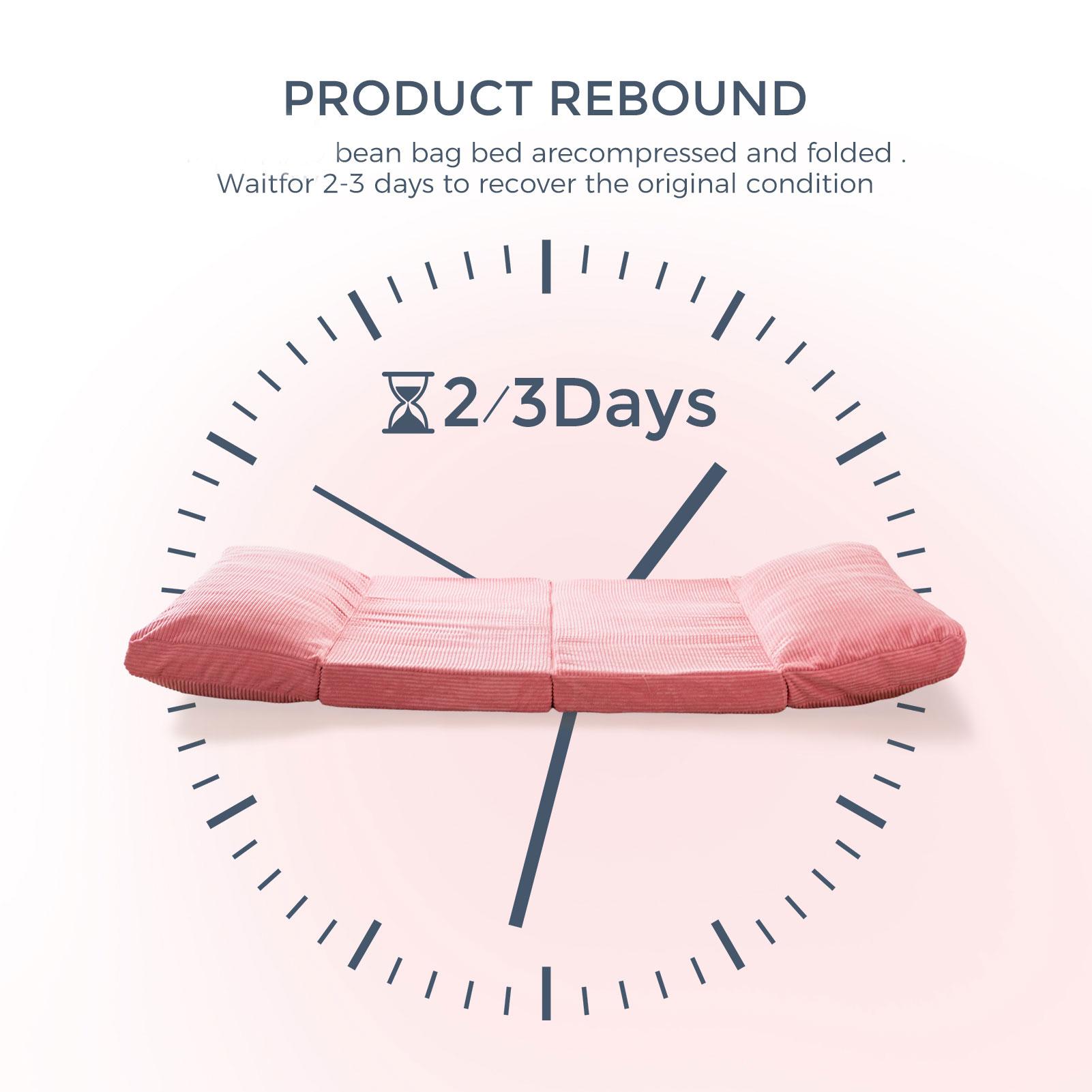 MAXYOYO Folding Bean Bag Sofa Bed Floor Mattress with Corded Washable Cover, Modern Floor Couch Bed for Bedroom Living Room, Grey and others color