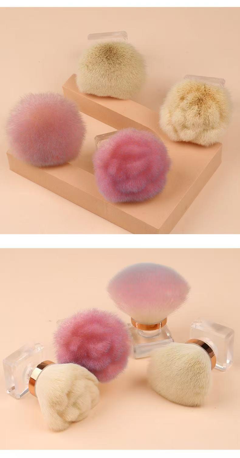 Soft Fluffy Makeup Brush Nail Dust Remover Brush Foundation Brush Mushroom Head Beauty Cosmetic Tool