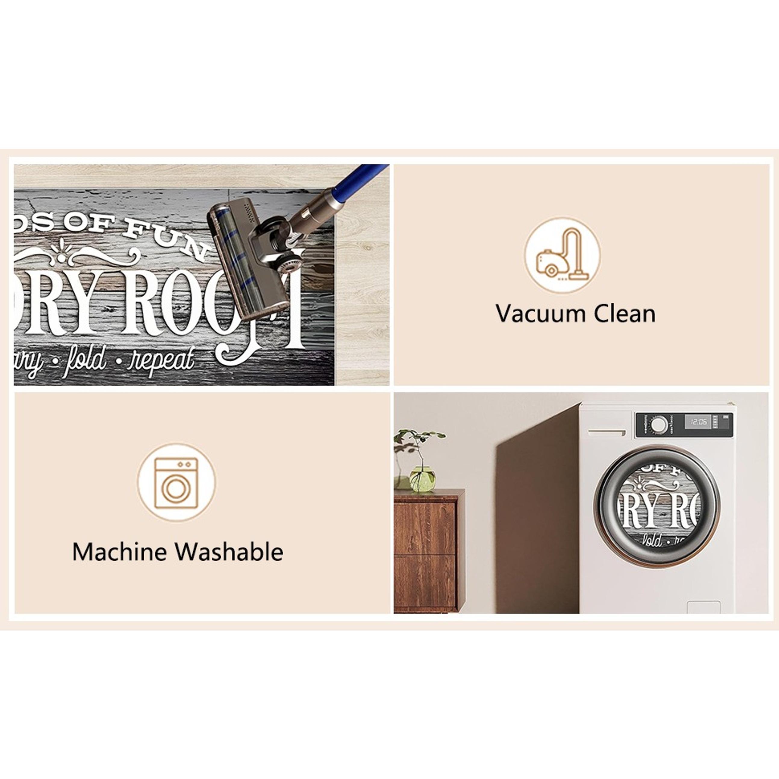 Brown Wood Non Slip Laundry Room Rug Runner 20" x 59" Washable Farmhouse Kitchen Bathroom Area Rug MatGift