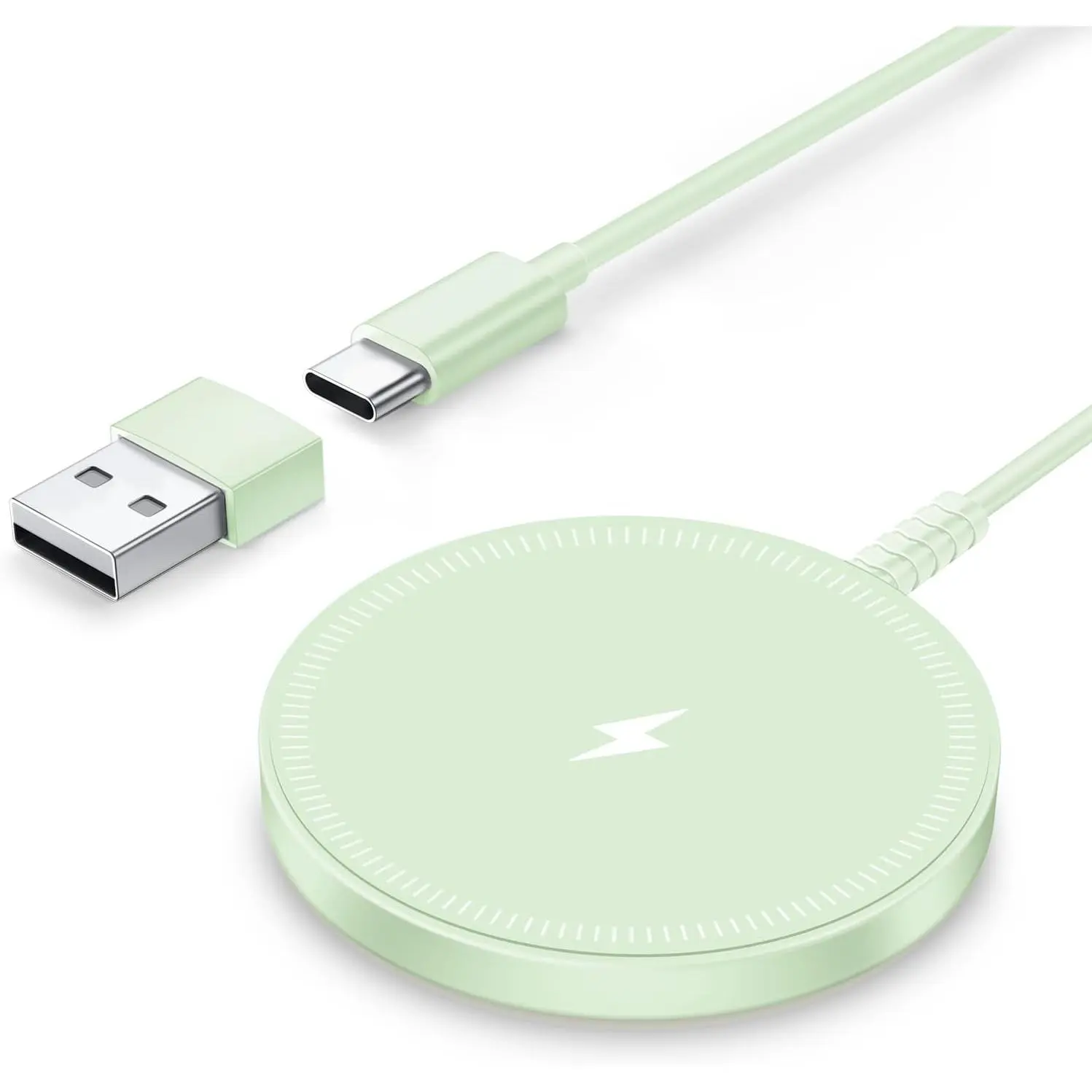 Magnetic Wireless Charger Fast Charge Strong Magnet Charging Pad for iPhone 17/16/15/14/13/12 - Series&AirPods Pro 4-2, Daul Ports, Case-Friendly, Ultra-Slim & Portable for Travel Nightstand Desk