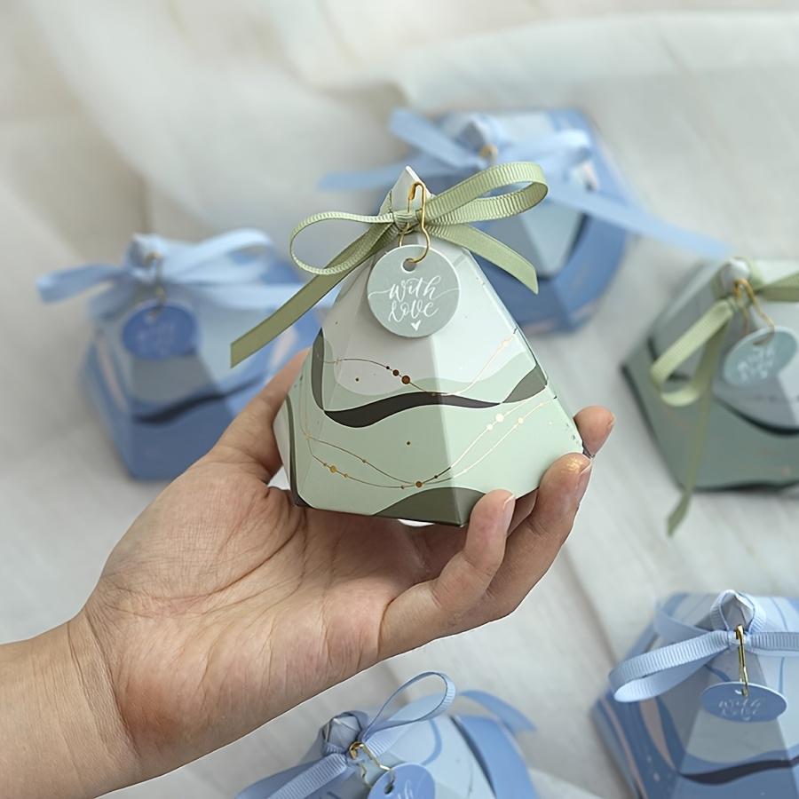 Gift for Her/Him 12pcs/24pcs Colored Line Cone Paper Box Engagement Gift Packaging Box with Thank You Card White/Blue/Pink/Green Optional Birthday Party Favors