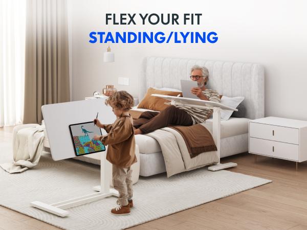 【TikTokShopBlackFriday】FLEXISPOT Mobile Adjustable Overbed Table, Bedside Standing Desk with Wheels, Rolling Laptop & Computer Cart, Portable Workstation for Home, Office, Bedroom, Hospital, Dorm, with Tiltable & Foldable Options 【TikTokShopBlackFriday】FLEXISPOT Mobile Adjustable Overbed Table, Bedside Standing Desk with Wheels, Rolling Laptop & Computer Cart, Portable Workstation for Home, Office, Bedroom, Hospital, Dorm, with Tiltable & Foldable Options