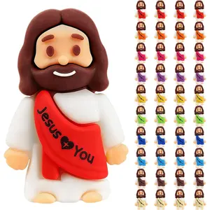 Household daily necessities 40 Pcs Little Jesus Figures, Small Jesus Figurines in Bulk, Multicolor Tiny Jesus Loves You Figures for Hide & Seek, Baptism or Christian Faith Gifts Fillers Home Decor