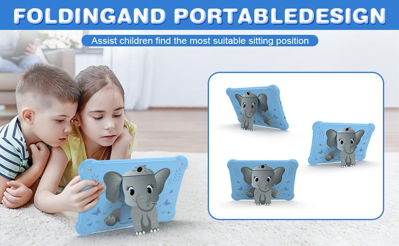 Redbeat B1 Kids Tablet 6GB RAM 32GB ROM Expandable to 1TB Built-in Stand 3G/5G WiFi Eye Health Mode Drop-Resistant Design for New Year Birthdays or Holidays Gifts Black Friday Flash Sale Halloween