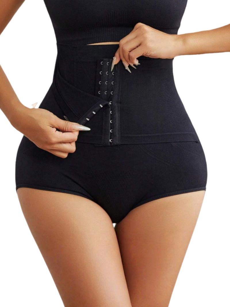 Women's High Waist Dual Compression Shapewear Shorts With Hooks, Tummy Control Butt Lifting Shaper, Adjustable Body Shapewear,Women's Shapewear Bottoms for Daily Wear,Womenswear, Tummy Tuck Garment, Highwaist Girdle Everyday，Suitable For Daily Wear