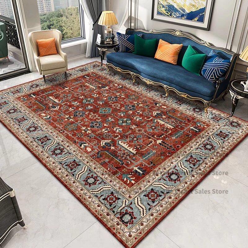Vintage Persian Medallion Flannel Area Rug - Traditional Oriental Boho Print Soft Mat for Living Room, Non-Slip Ethnic Home Decor #VintagePersianRug #OrientalMedallionMat #BohoEthnicDecor #TraditionalCarpet #NonSlipFlannelRug