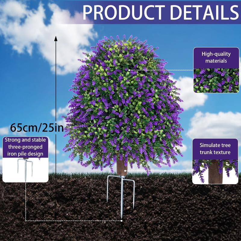 2 Pcs Topiary Artificial Plants for Outdoor Use, UV Resistant Fake Shrubs for Garden Front Porch Yard Balcony Decor