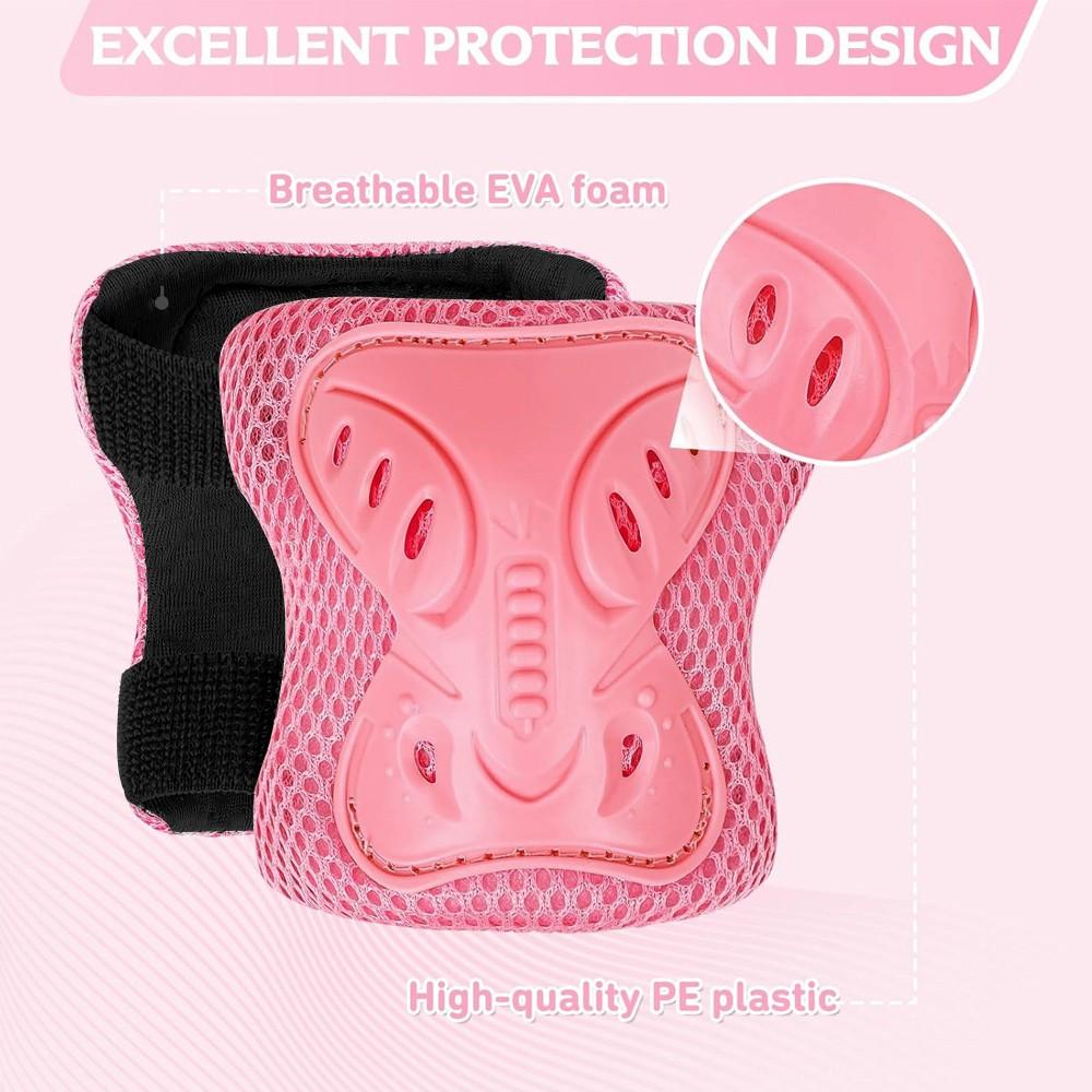 6PCS Youth Protective Gear Set Knee Elbow Wrist Pads, Safety Protector for Skateboard Bicycle Ice Skating Cycling Sport