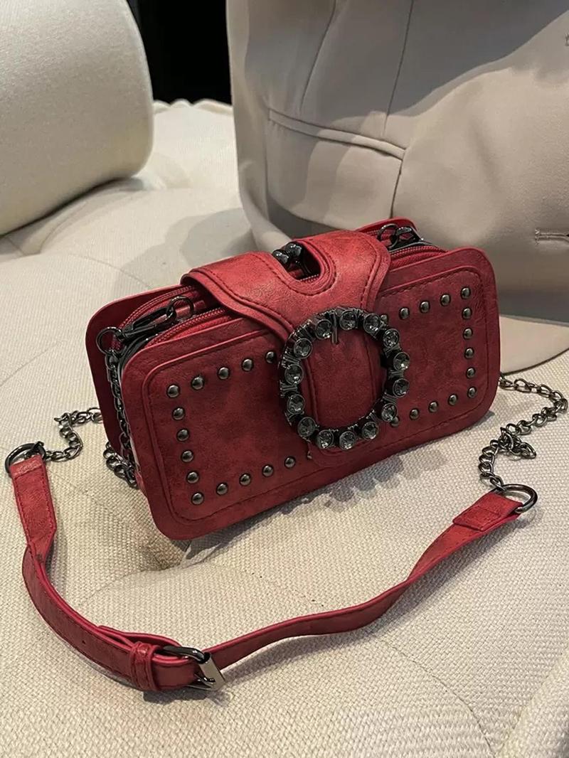 Women's Elegant Chain Strap Crossbody Bag, Fashionable Shoulder Bag for Daily Used, Casual Trendy Versatile High-quality Daily Commuting Bag, Adjustable Crossbody