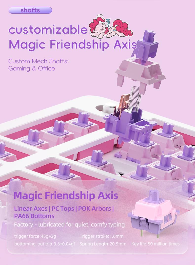 My Little Pony MLP GK01 Bluetooth wireless keyboard dual-mode pink silent keyboard mouse set high-value girls office keyboard and mouse typing game computer notebook tablet IPad pass