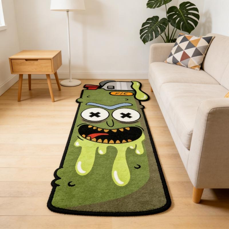 Funny cartoon pickled cucumber lighter shape sofa area carpet abstract interesting creative bedroom bedside strip carpet fashion home decoration cloakroom plush carpet personality trend e-sports room home washable carpet
