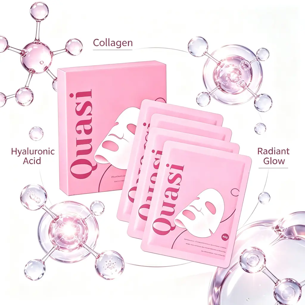 Quasi BioCollagen Glow Up Mask 2.0 — Viral Collagen Face Mask | Firming Hydrating Anti-Wrinkle Skincare for Pore Minimization & Glass Skin Glow