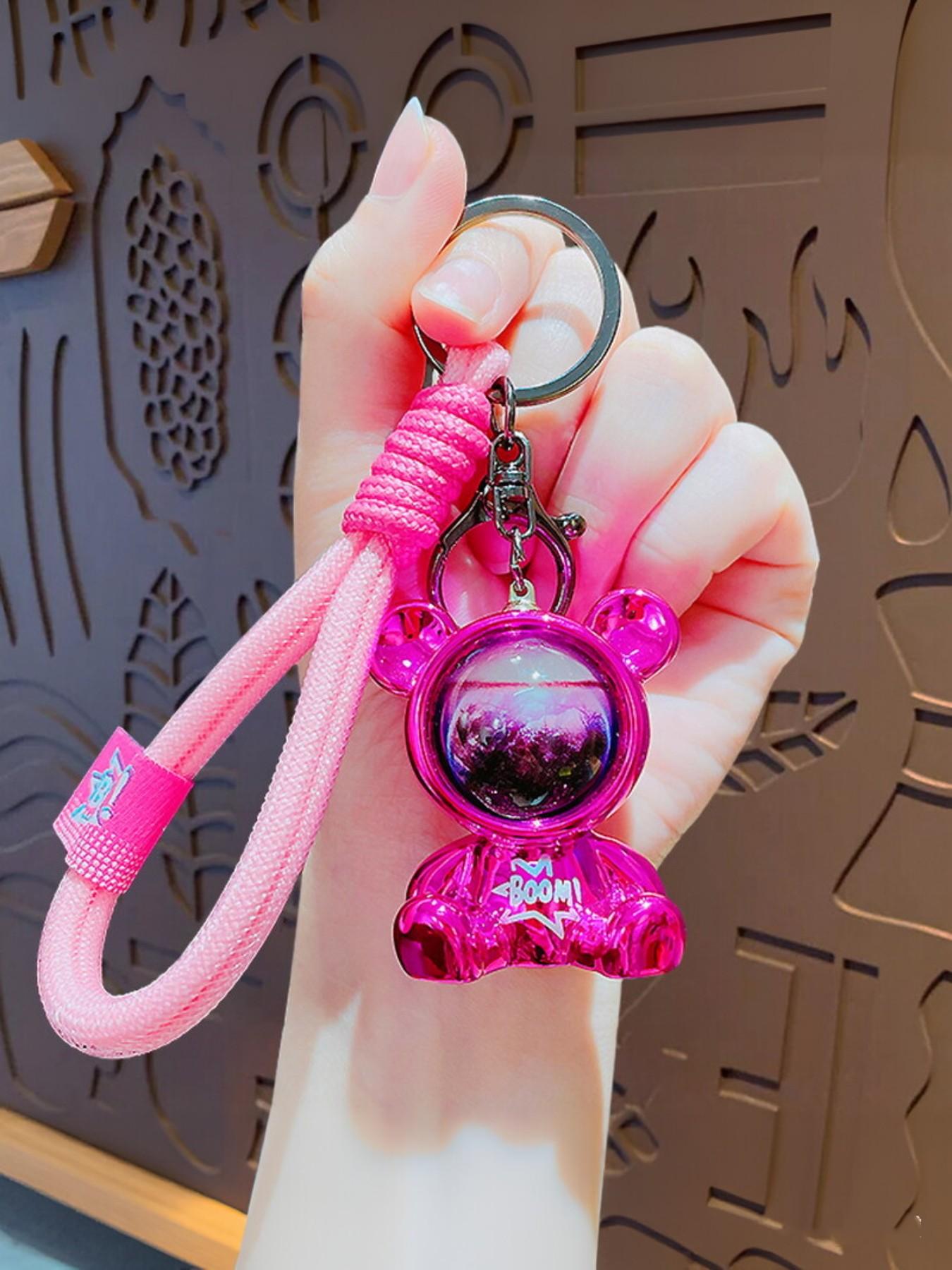 Cartoon Cool Starry Bear Keychain, Creative Couple Backpack Charm, Cute Key Ring Pendant, Small Gift, Holiday Present