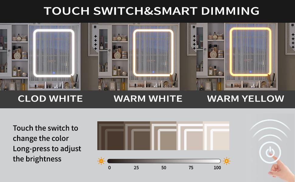 FUSOU 72‘’ Tall Multi Space Vanity Desk with Mirror and Lights, Makeup Vanity with Drawers & Storage Stool, Makeup Desk with Glass Top & Power Outlet, Dressing Table for Bedroom, White