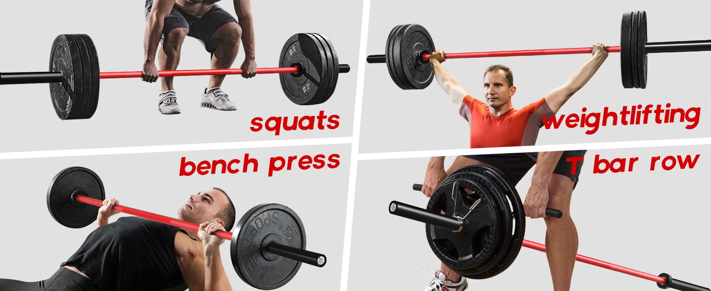 7FT Olympic Barbell, Weight Bar For Weightlifting and Powerlifting 45lb, Olympic Bar with Brass Bushings, 1500LB Strength Training Bar Fit 2'' Standard Weights Home Gym Muscle Exercise Equipment SpringStatements