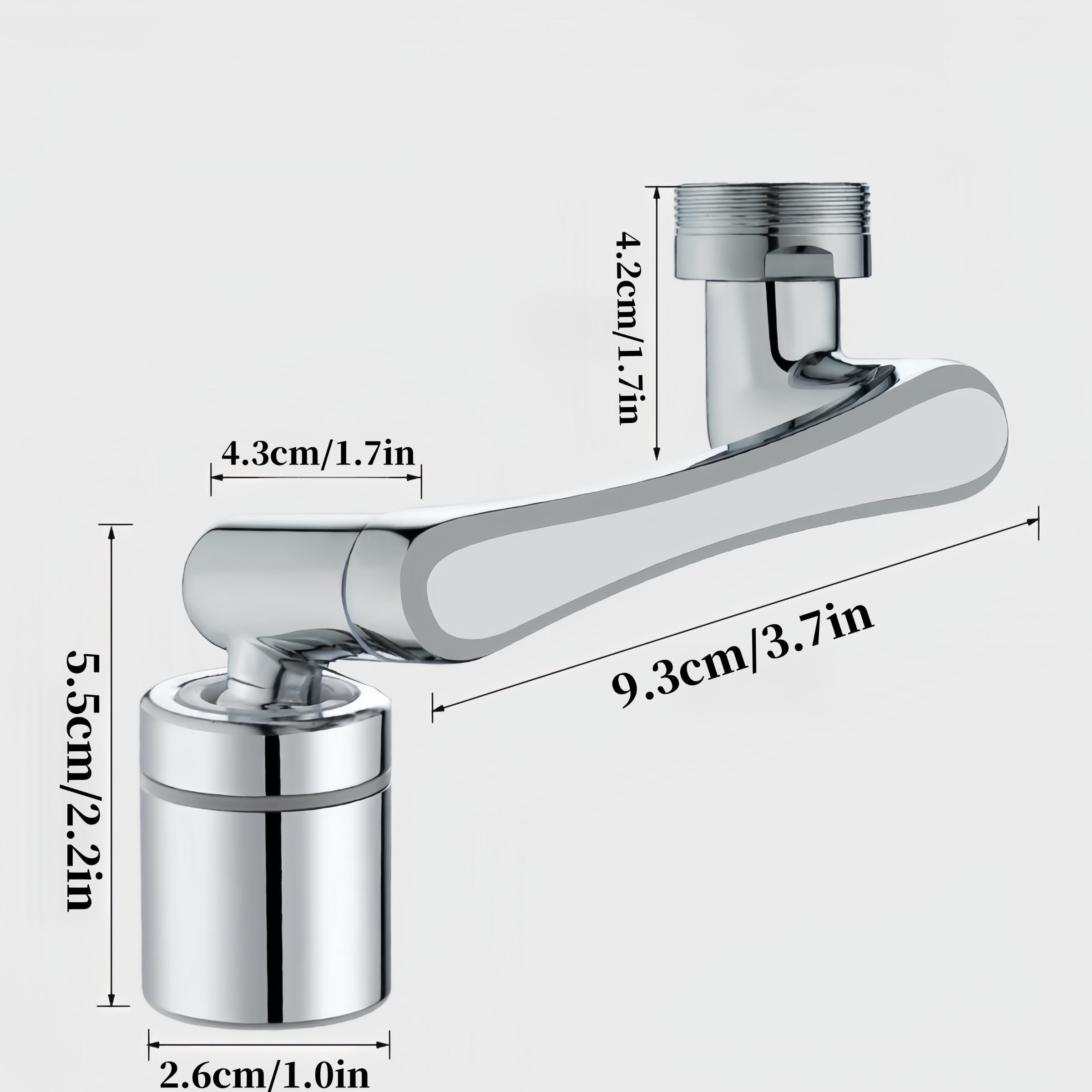 Stainless Steel Mechanical Arm Faucet, Rotating Nozzle, Multi-Function Adapter, Splash Guard for Toilet and Sink, 1 Piece