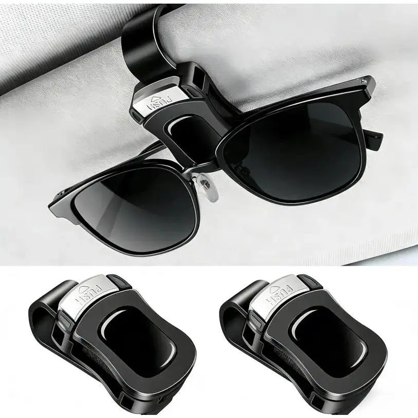 2-Pack Multi-Functional Car Sun Visor Sunglass Holder, Easy-Access Universal Eyewear Organizer, Space-Saver Car Accessory with Wear-Resistant Materials for Long-Lasting Use