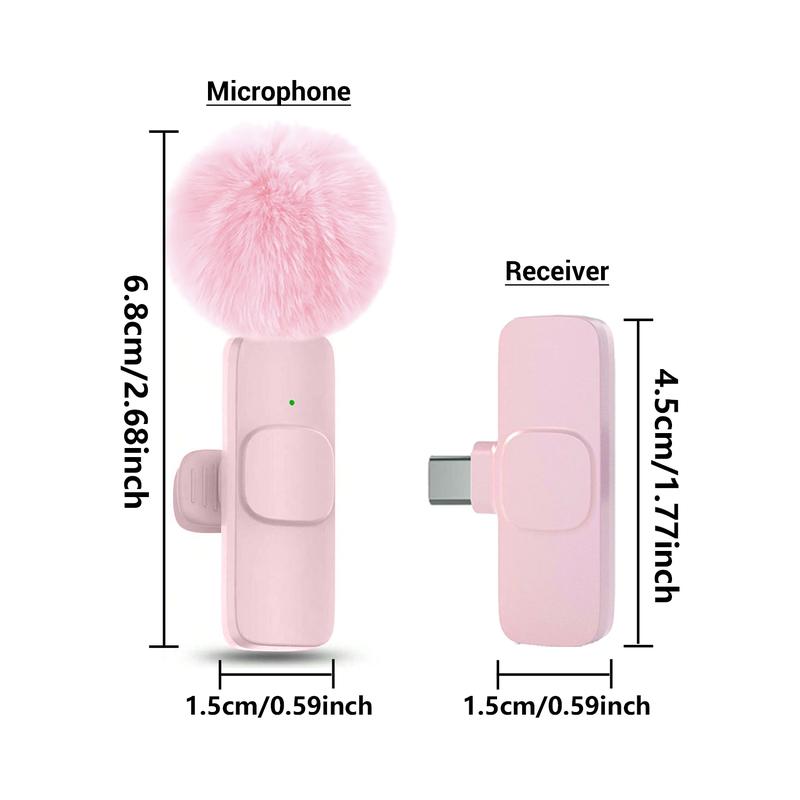 Professional Wireless Lavalier Microphone, USB Rechargeable Plug-and-Play Lapel Mic for Video Recording, Teaching, Interviews and Podcasts