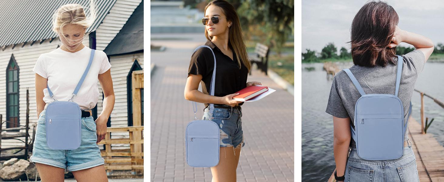 MAXTOP Crossbody Bags for Women Men Multi Position Messenger Bag Lightweight Mini Backpack Purse for Travel Casual Walking multiple pocket design