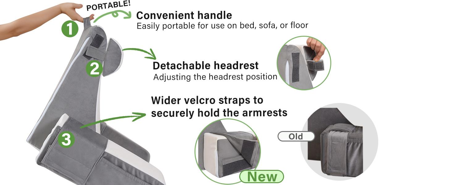 Reading Pillows for Sitting in Bed Adult,Back Pillow for Sitting Up,Support Bed Chair with Arms,Comfortable Backrest Pillow for Working/Gaming/Resting in Bed&Floor,21" Ergonomic Memory Foam Supportive Memory Foam #TikTokShopSpringGlowUp Reading Pillows for Sitting in Bed Adult,Back Pillow for Sitting Up,Support Bed Chair with Arms,Comfortable Backrest Pillow for Working/Gaming/Resting in Bed&Floor,21" Ergonomic Memory Foam Supportive Memory Foam #TikTokShopSpringGlowUp