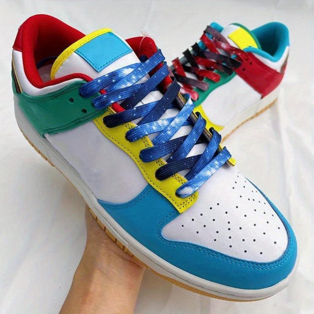 1 Pair of Shoelaces: Galaxy Starry Sky Flat Shoelaces with Unique Tie-Dye Print for Sneakers; Unisex Starry Sky and Galaxy-Themed Sneakers—A Must-Have Accessory for Effortlessly Stylish Footwear