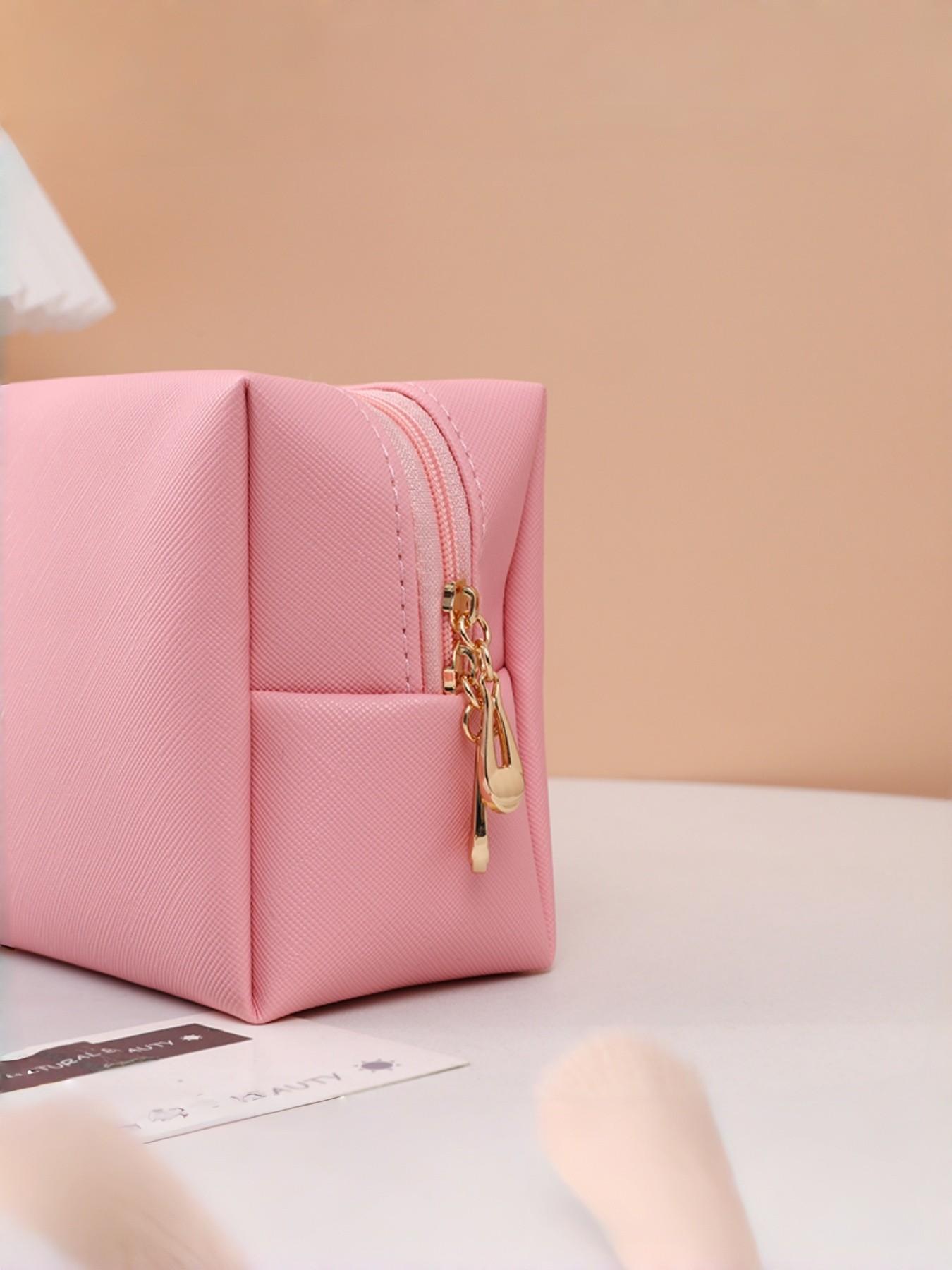 Portable Travel Makeup Bag, Large Capacity Waterproof PU Cosmetic Case, Cosmetics Organizer, Vacation Storage, Durable and Convenient Design