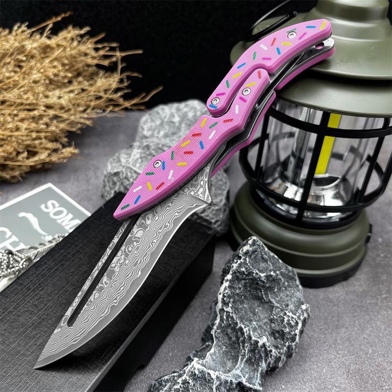 High Craftsmanship Special Folding Knife, Damascus Steel Blade, G10 Handle, Outdoor Multi-Functional Wear-Resistant Tool, Folding Multitool