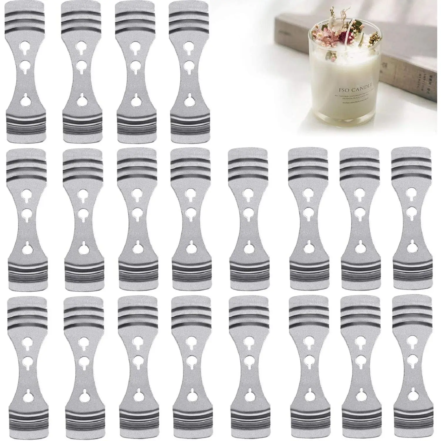 Candle Wick Holder, 20 count Metal Candle Wick Centering Devices | Stainless Steel Candle Wick Centering Tool, 3.9 inches long, , sturdy and durable,  DIY Candle-Making Supplies