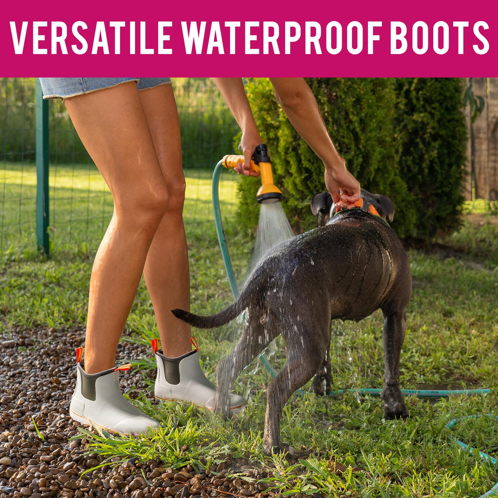 Furuian Women's  Deck Boots work shoes Rain Boots Waterproof&Non-slip Winter boots girl boots Fashionable Ankle Booties  Fishing Gardening Farm Boots Slip On Neoprene Rubber Footwear Chelsea Boots Women boots for Gardening Fishing Boating Camping Sailing