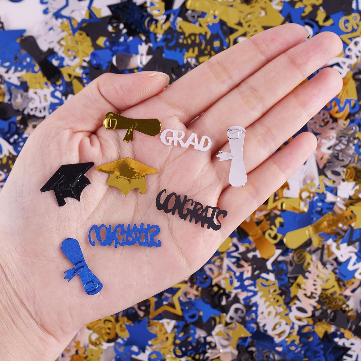 Blue and  Graduation Confetti 2000 count 2.1oz Class of 2026 Graduation Table Confetti Congrats Grad Table Confetti for Table  Bags Cards Grad Decorations
