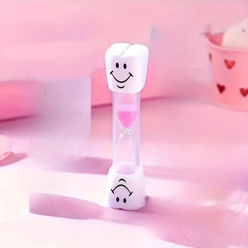 Seven Minute Toothbrush Sand Timer, Colorful Happy Face Design, Mini Kitchen Timer for Brushing Teeth and Cooking, Fun Timer