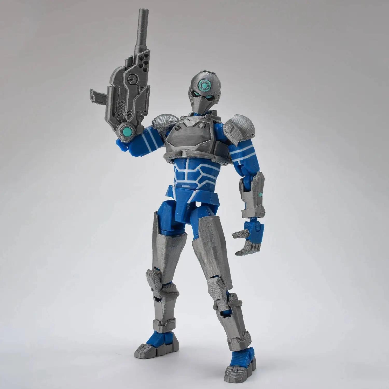 9L3D DIY Shapeshift Articulated Figurine - Titan13 T13 Dummy with 13 Joints, Movable Multi-Pose 3D Model Toy, Desktop Collectible, Tech Jacket Accessory, Gifts for Boys, Toy Photography Prop