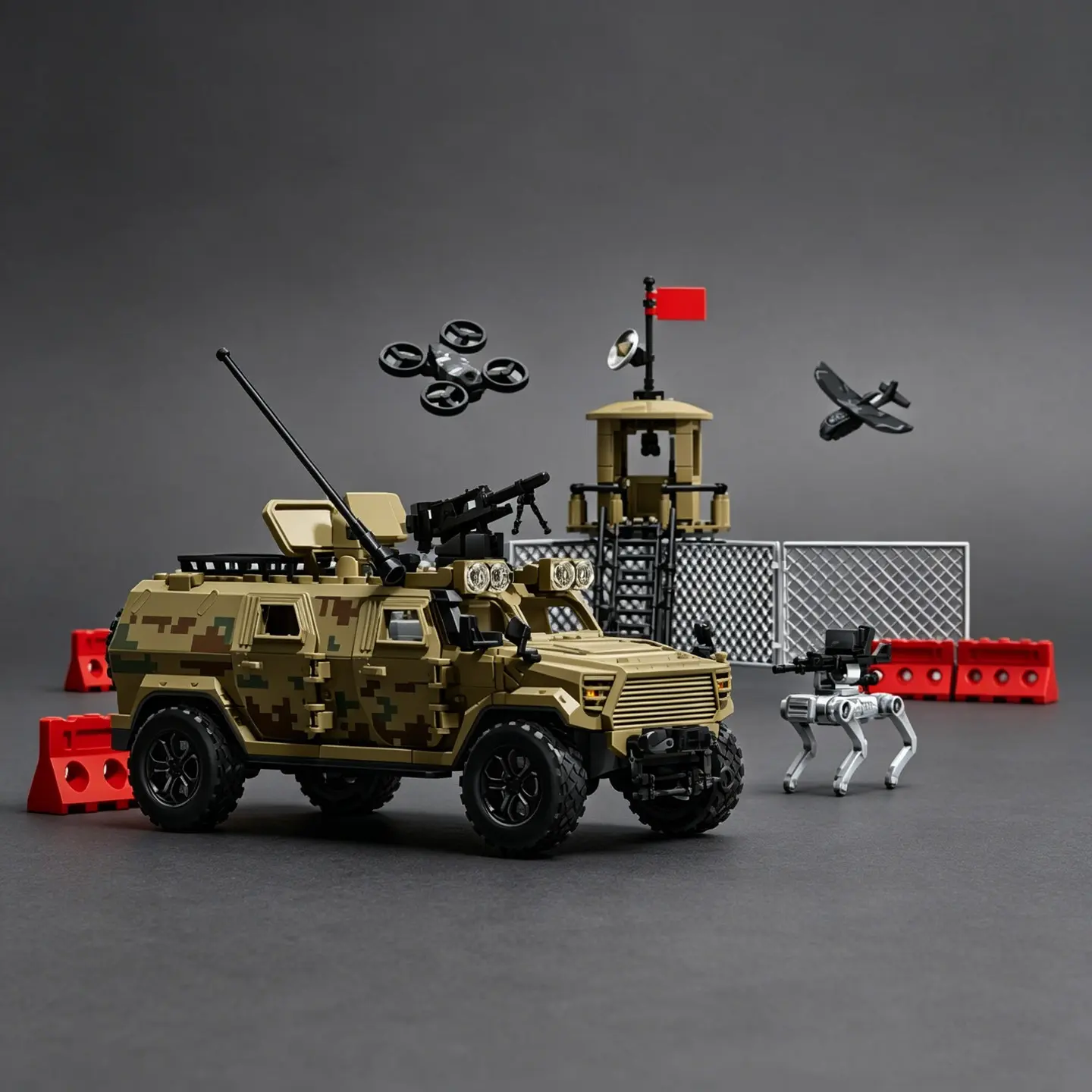 Observation Post Police Car Toy, Boys' Off-Road Vehicle Building Kit, Block Kit, Special Forces Patrol Armor Truck, Creative Game and Racing Adventure