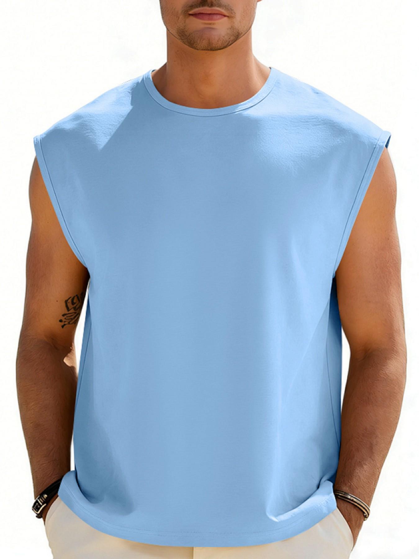 Cross-Border Summer Loose Fit Quick-Dry Breathable Sports Trendy Gym Sleeveless Tank Top for Men, Comfortable and Stylish Workout Wear