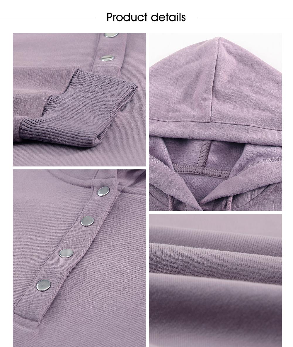 Shewin 2026 Spring Cozy Oversized Hooded Sweatshirt Women's Button-Down Long Sleeve Pullover Comfy Layering with Pocket Casual Daily Outfits Fall Clothing Trendy Y2K Fleece Style Womenswear SpringStatements