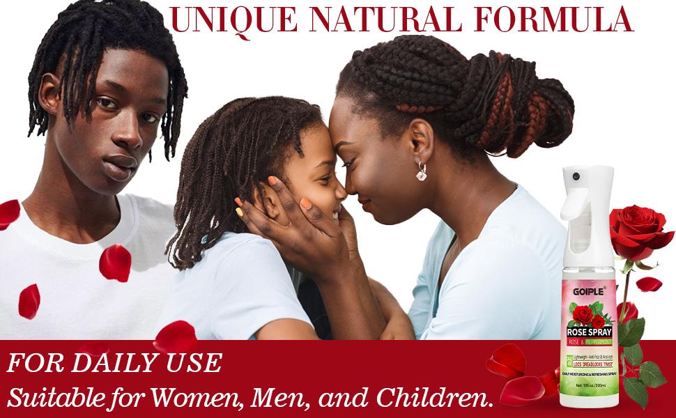 Hydrating Rose Water Loc Spray for Dreadlocks Moisturizing Scalp Spray Soothes Refreshes Refreshing Castor Oil Cleansing Peppermint