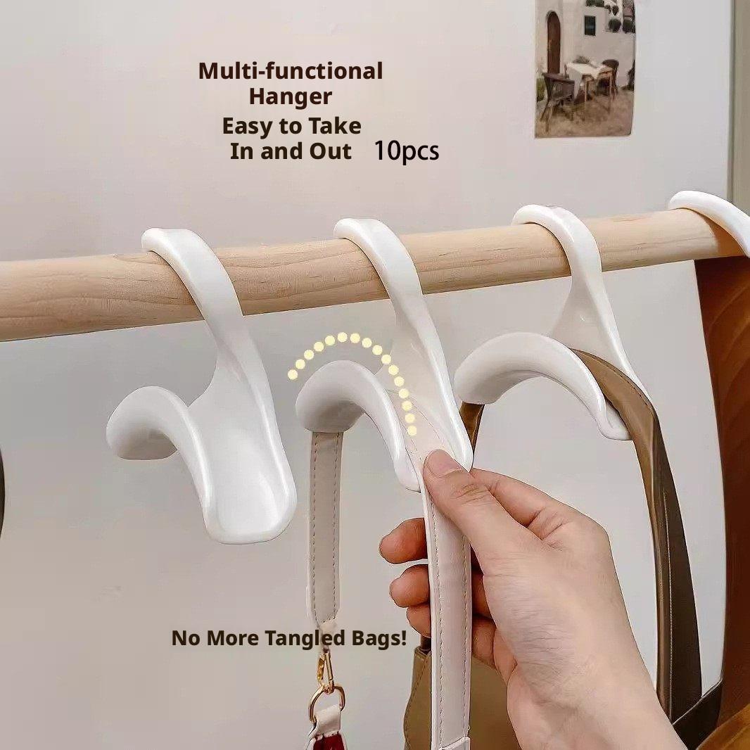 10-Pack Bag Hooks, Invisible Hook Japanese Arched Bag Rack, Jewelry Holder, Entryway Hat Scarf Organizer, No Trace Hooks