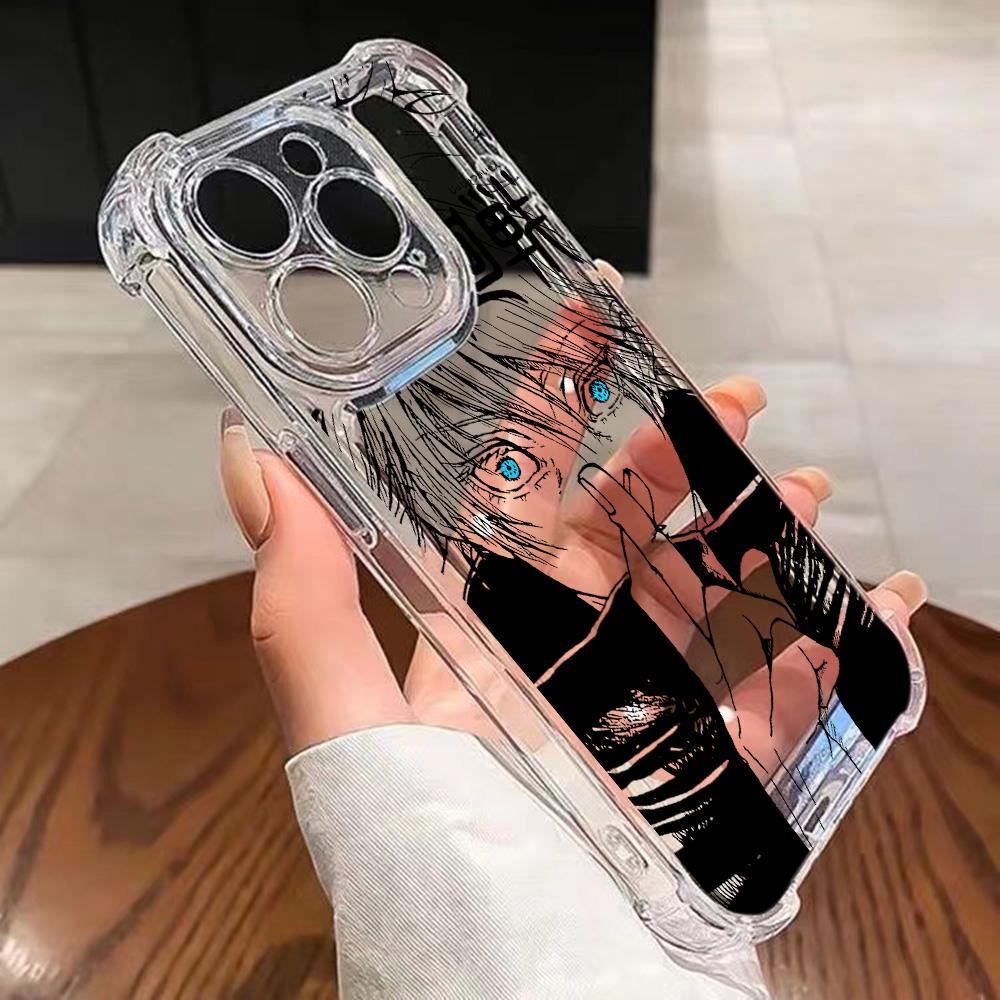 Anime Jujutsus Kaisens Gojo Protective Phone Case Suitable for iPhone 17 16e 16 15 14 13 12 11 Mini Pro Max Air X XR XSMAX 8 7 Plus Anti Fall Transparent Soft Back Cover