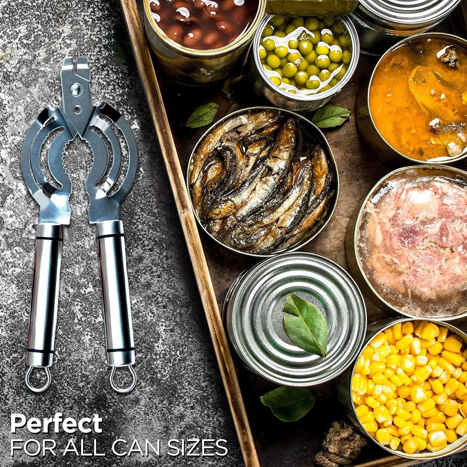 Multi-Functional Can Opener for Weak Grip, Stainless Steel Beer Bottle Opener, Ideal for Elderly with Arthritis, Easy-To-Use Design