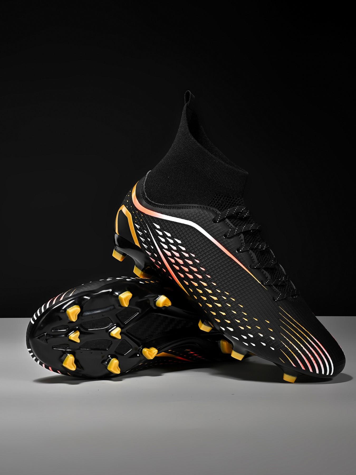 New Unisex Soccer Shoes, World Cup Ag Long Studs Anti-Slip Training Boots, Outdoor Grass Football Cleats, Professional Sportswear