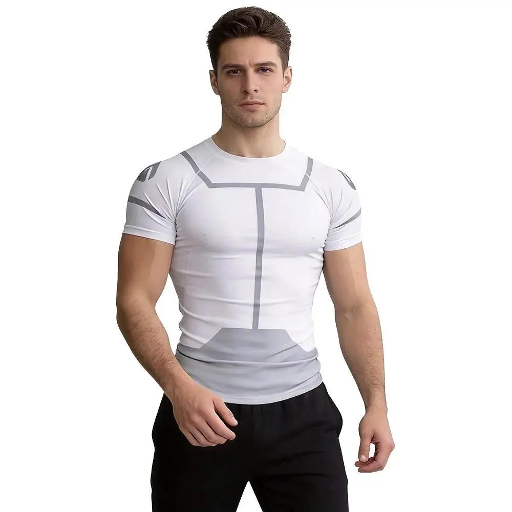Summer Long Sleeve Round-Neck Running Top for Outdoor Training Invincible Cosplay Costume Rash Guard Diving T Shirt