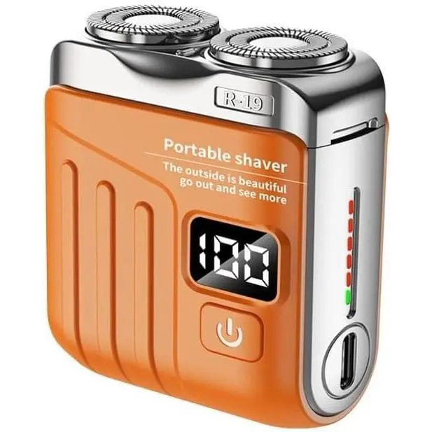 R-19 Luggage Electric Shaver, Beard Shaver Mini and Portable Suitcase Design, Electric Mini Razor Portable electrics Shavers, USB Rechargeable One-Button Long Lasting for Home Travel